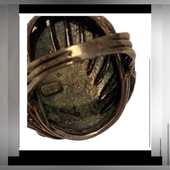 👑 Vintage Native Silver Marcasite Indian Chief Headdress Ring #6607 - Picture 8 of 8